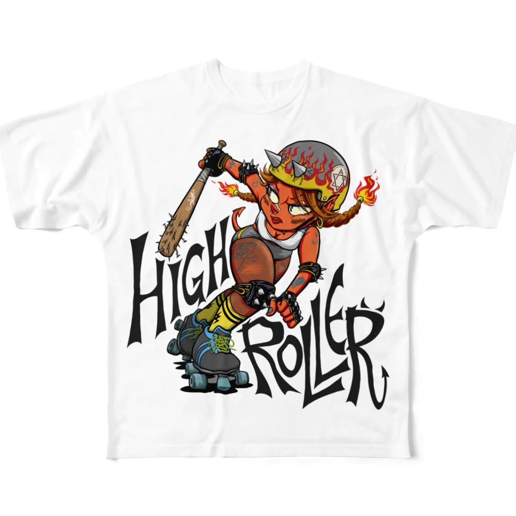 nidan-illustrationの“HIGH ROLLER” フルグラフィックTシャツ