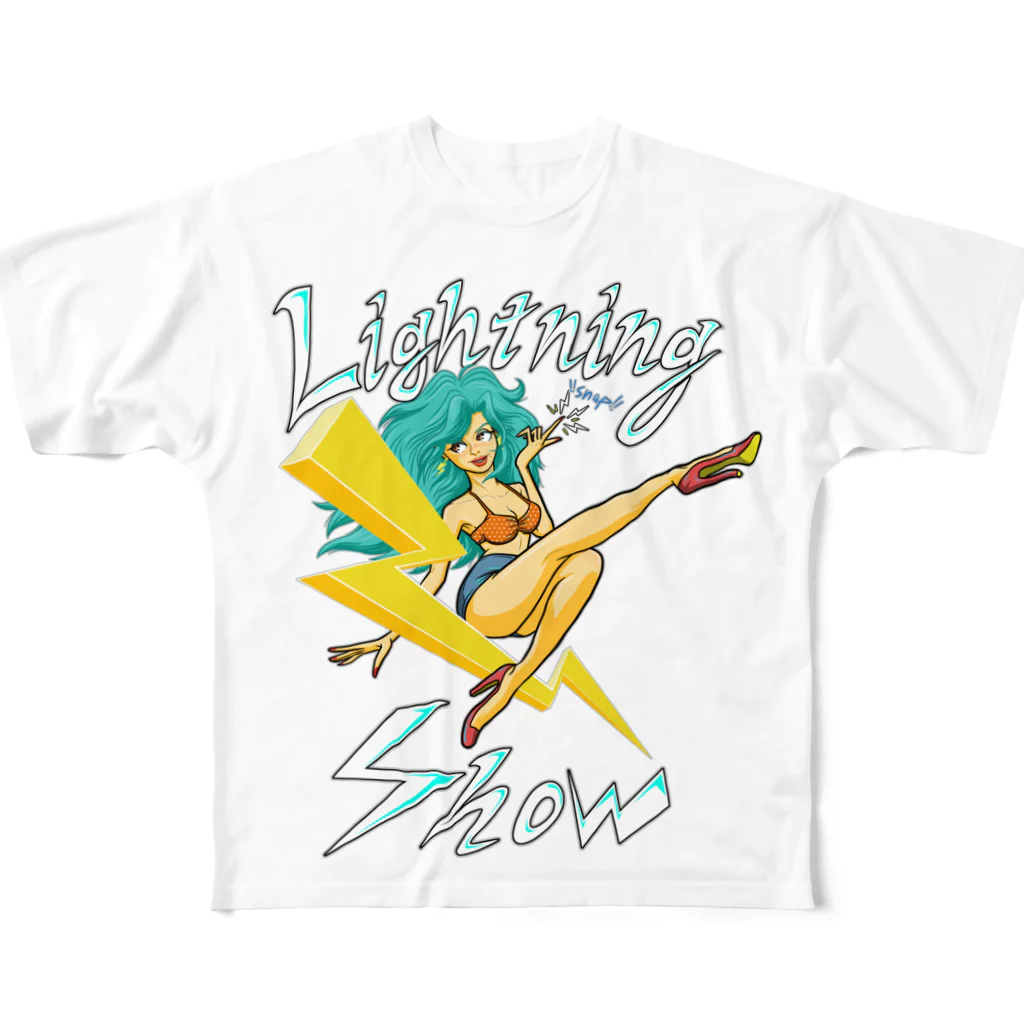 nidan-illustrationの“Lightning Show” フルグラフィックTシャツ