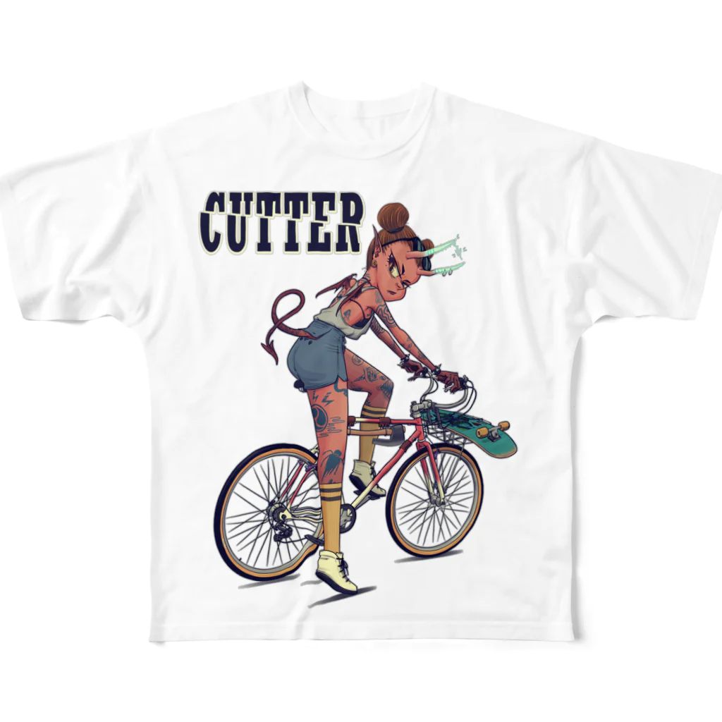 nidan-illustrationの"CUTTER" フルグラフィックTシャツ