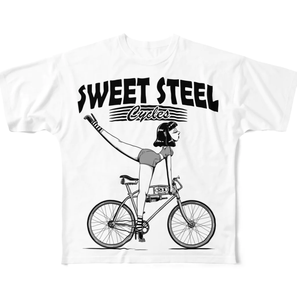 nidan-illustrationの"SWEET STEEL Cycles" #1 フルグラフィックTシャツ