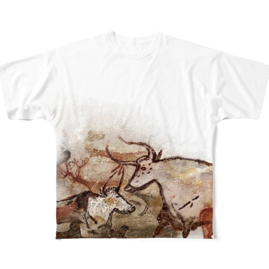 Année du lapinのGrotte de Lascaux フルグラフィックTシャツ