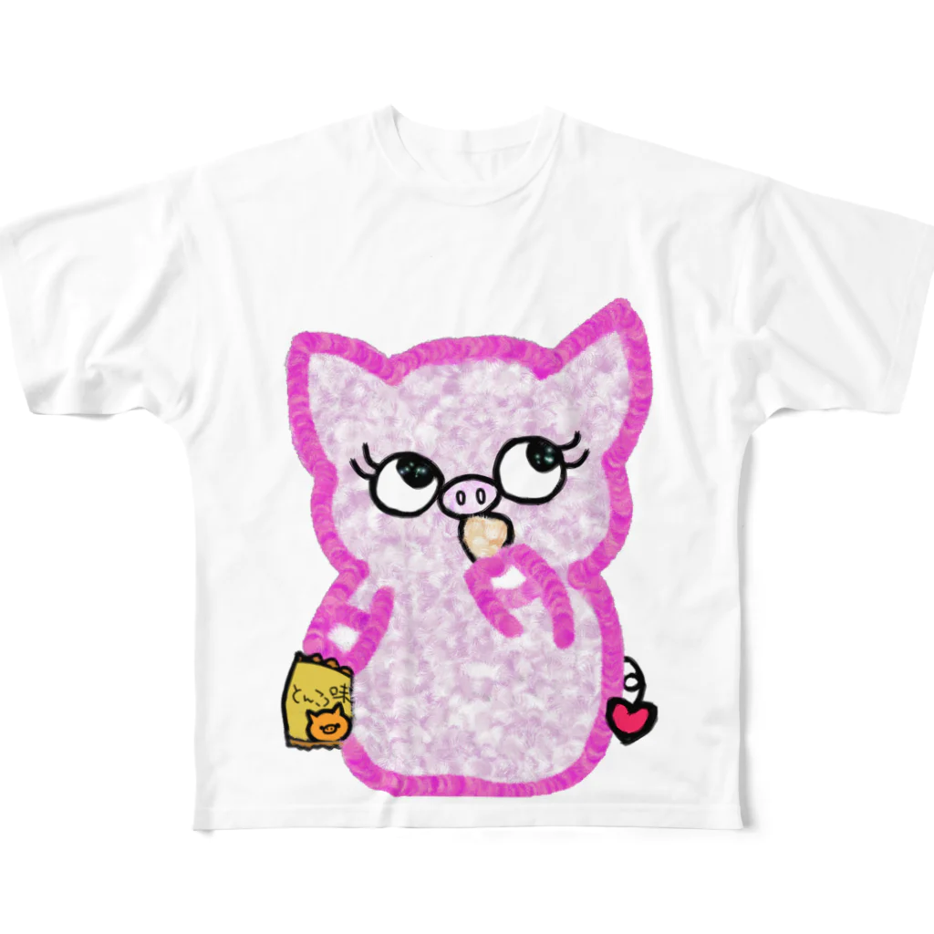 ぶたさんHOUSEの乙女な豚ちゃん All-Over Print T-Shirt