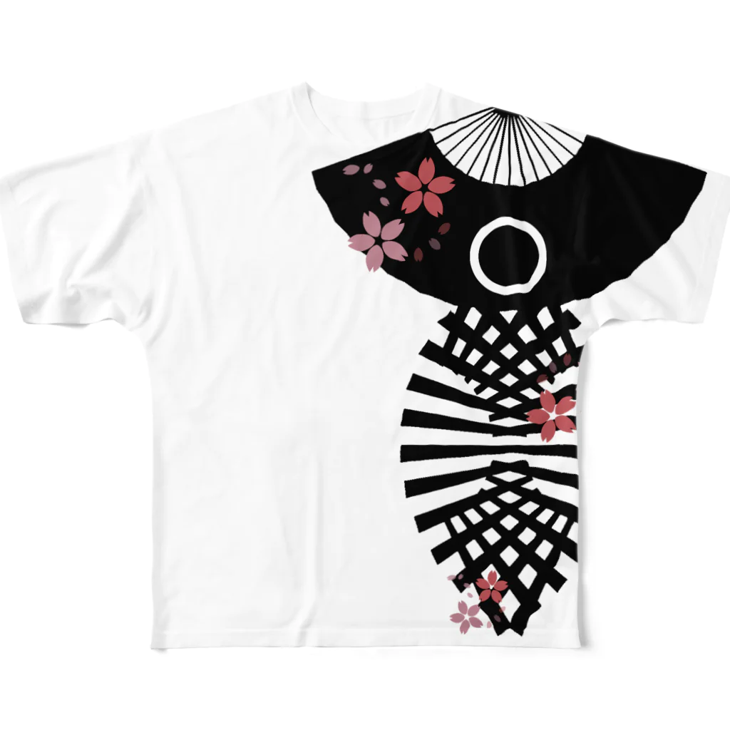 RMk→D (アールエムケード)の逆扇 桜 フルグラフィックTシャツ