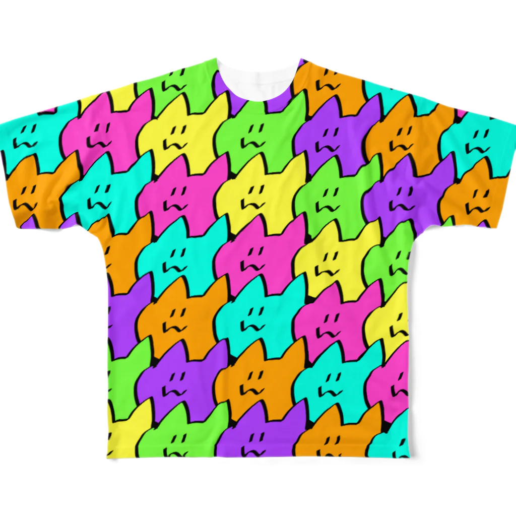 とっぴんのカラフルネコ All-Over Print T-Shirt