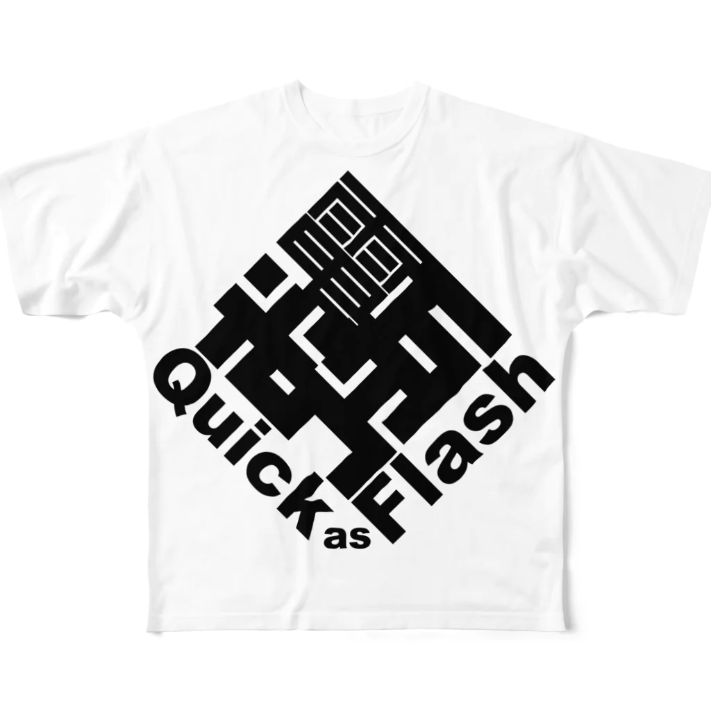 Aki Productionの電光石火 フルグラフィックTシャツ