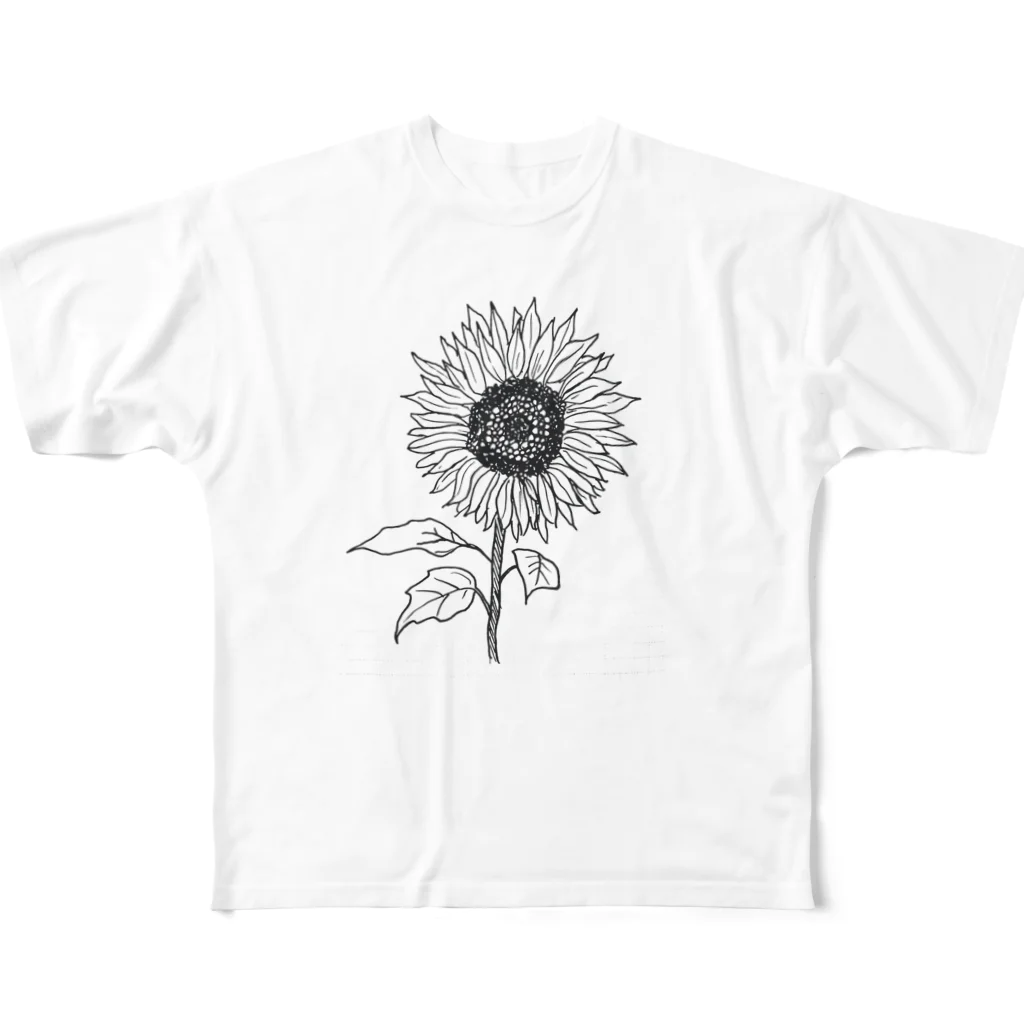 空木商店のsunflower-lovers フルグラフィックTシャツ