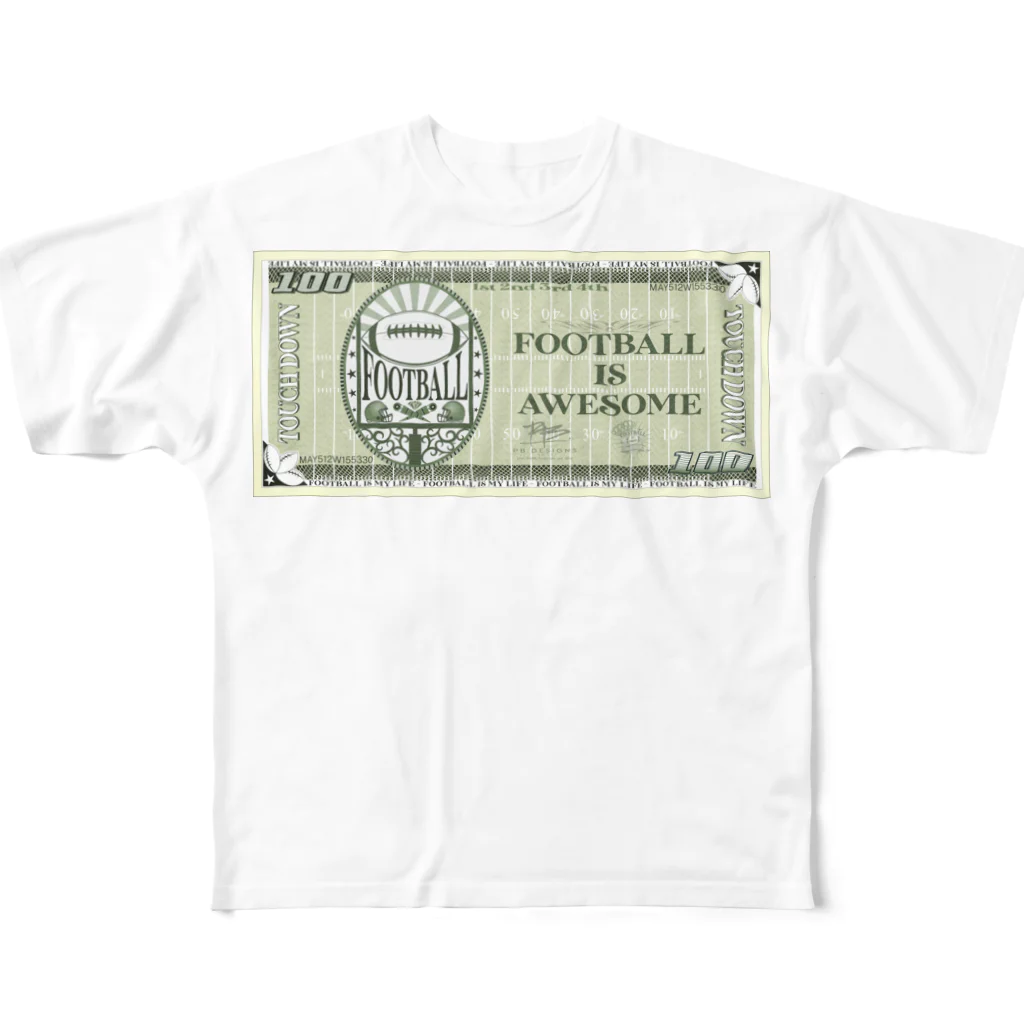 PB.Designsのfootball is awesome フルグラフィックTシャツ