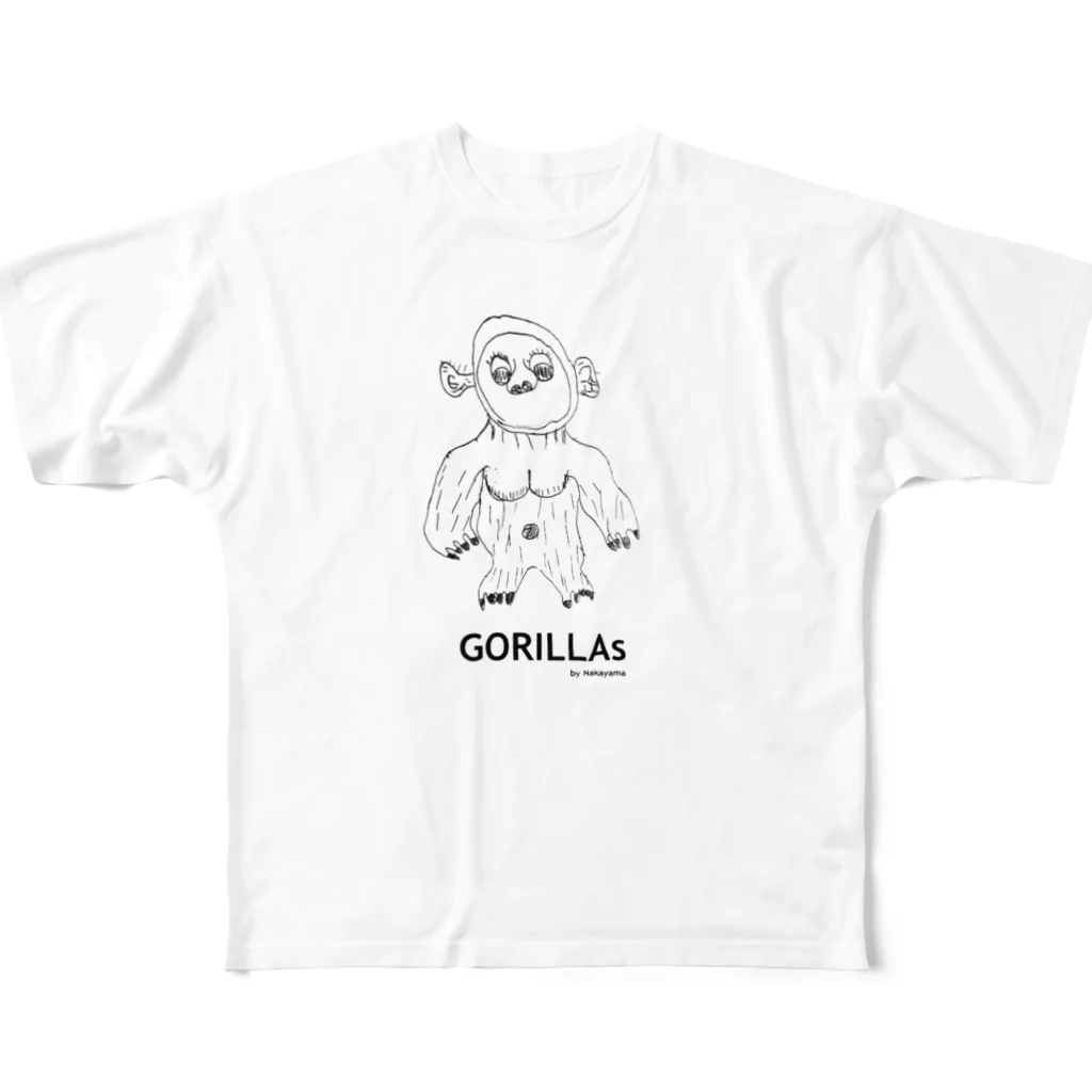 もやしのGorillas by Nakayama フルグラフィックTシャツ