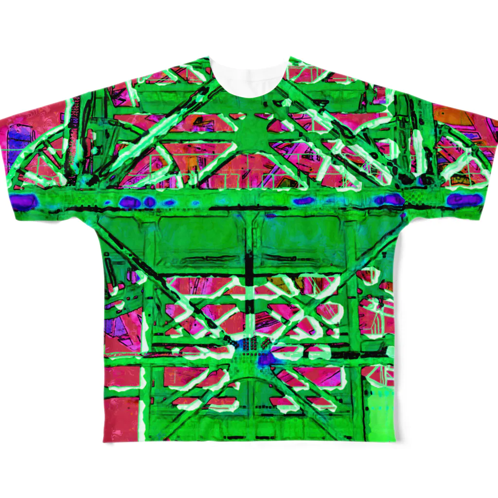 カニデザインのPsychedelic Shaft フルグラフィックTシャツ