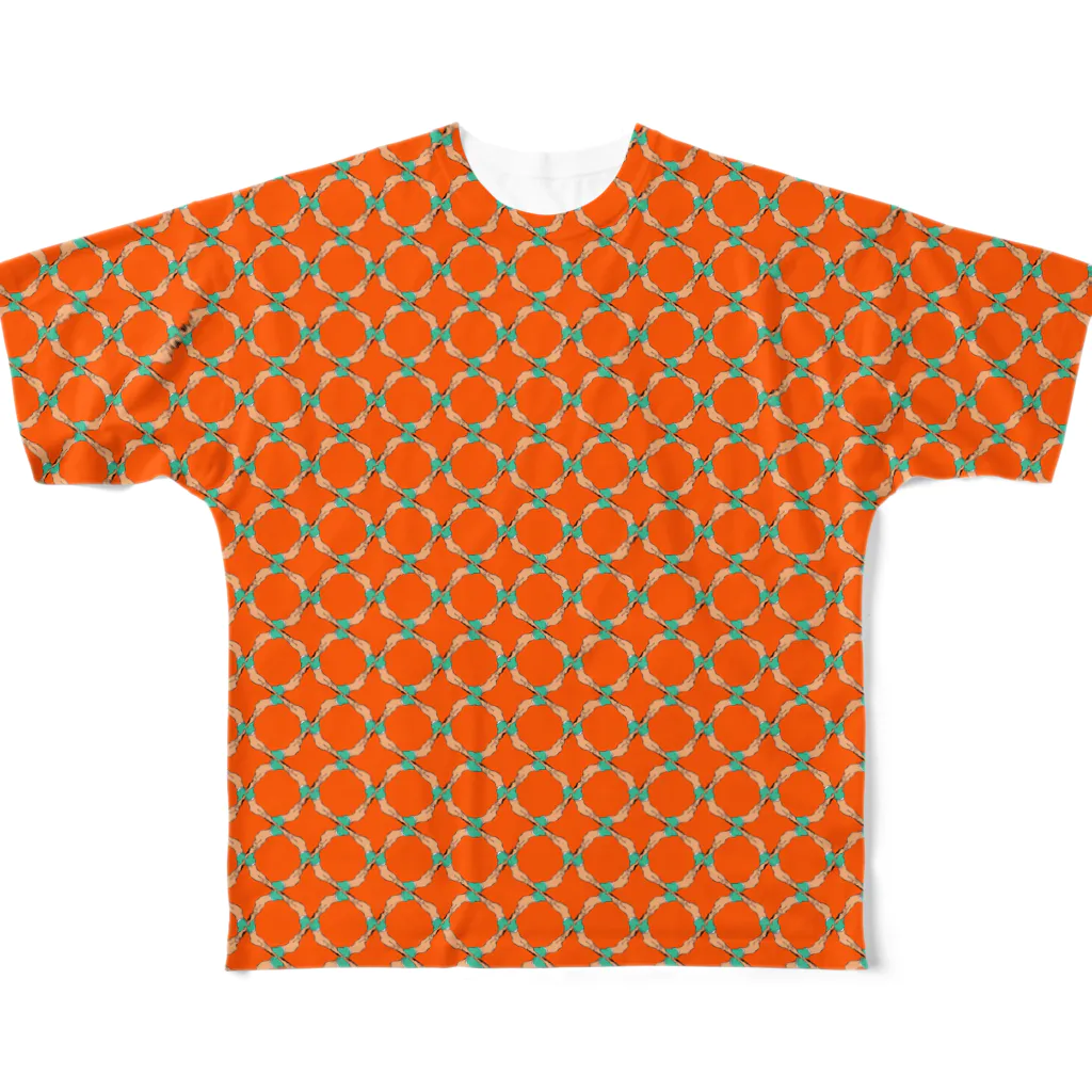 38　サンパチのちょっとちょっと【不安げ】　オレンジ All-Over Print T-Shirt