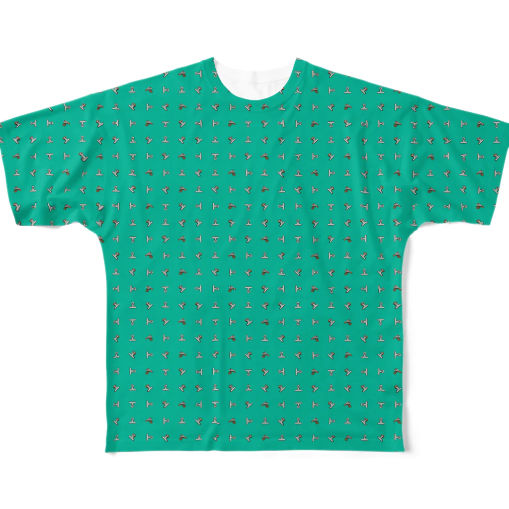 38　サンパチの目玉クリップ　ターコイズA All-Over Print T-Shirt