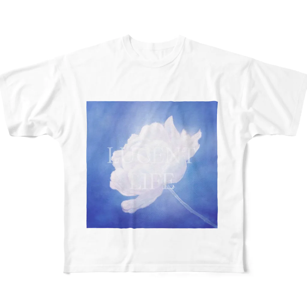 LUCENT LIFEのLUCENT LIFE　白ばら / White Rose  フルグラフィックTシャツ