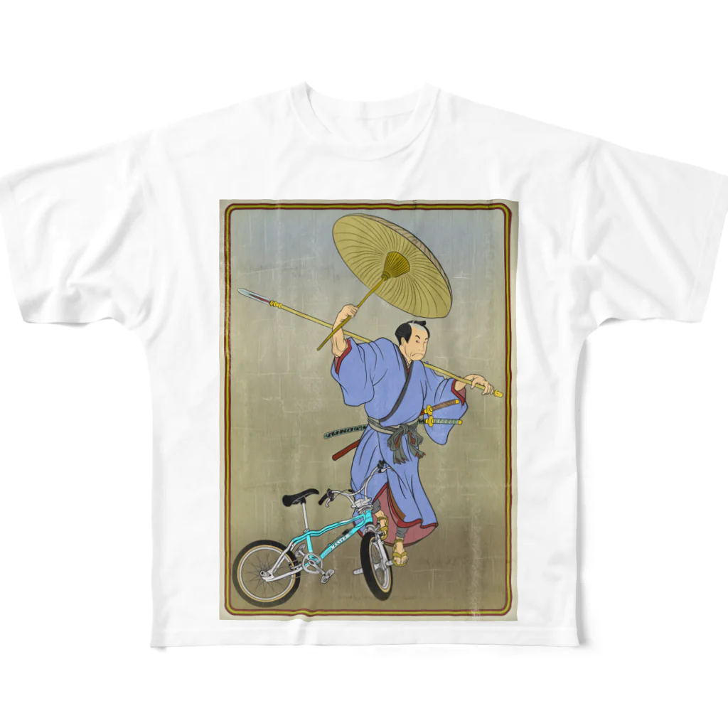 nidan-illustrationの"bmx samurai" #1 フルグラフィックTシャツ