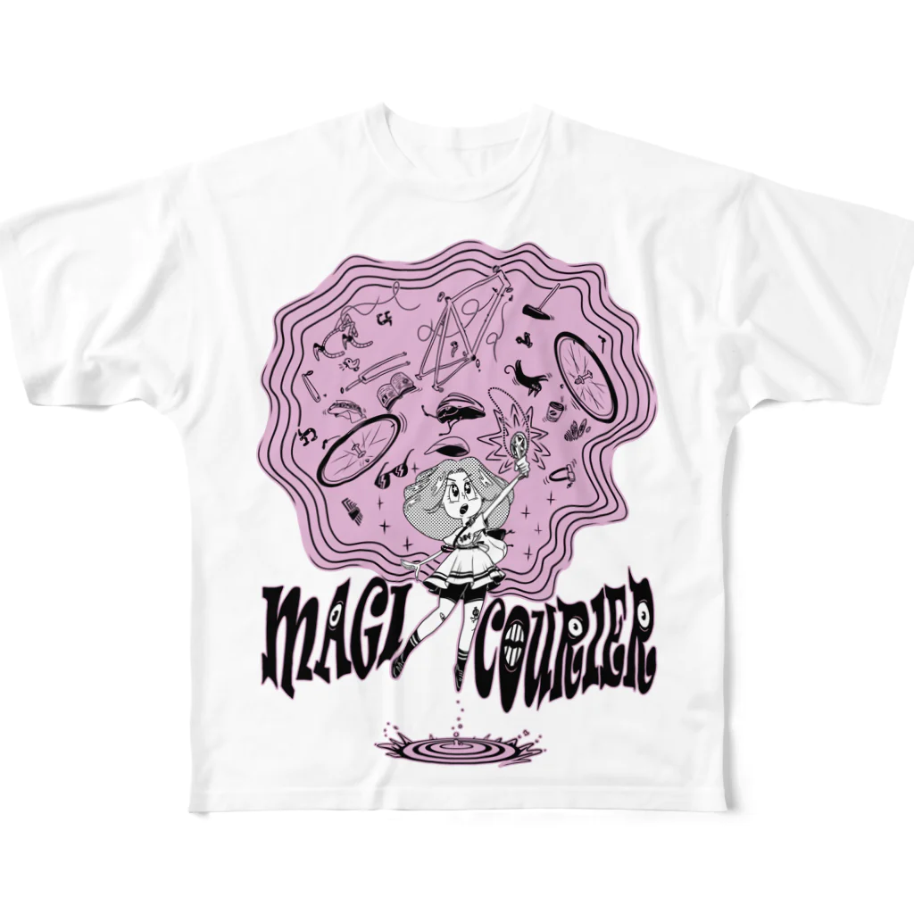 nidan-illustrationの“MAGI COURIER” pink #1 フルグラフィックTシャツ