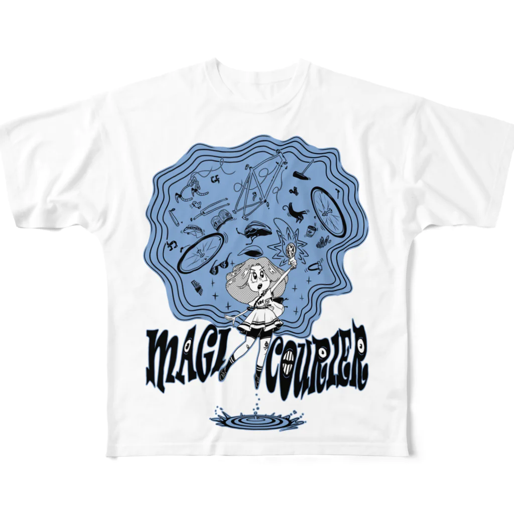 nidan-illustrationの“MAGI COURIER” blue #1 フルグラフィックTシャツ