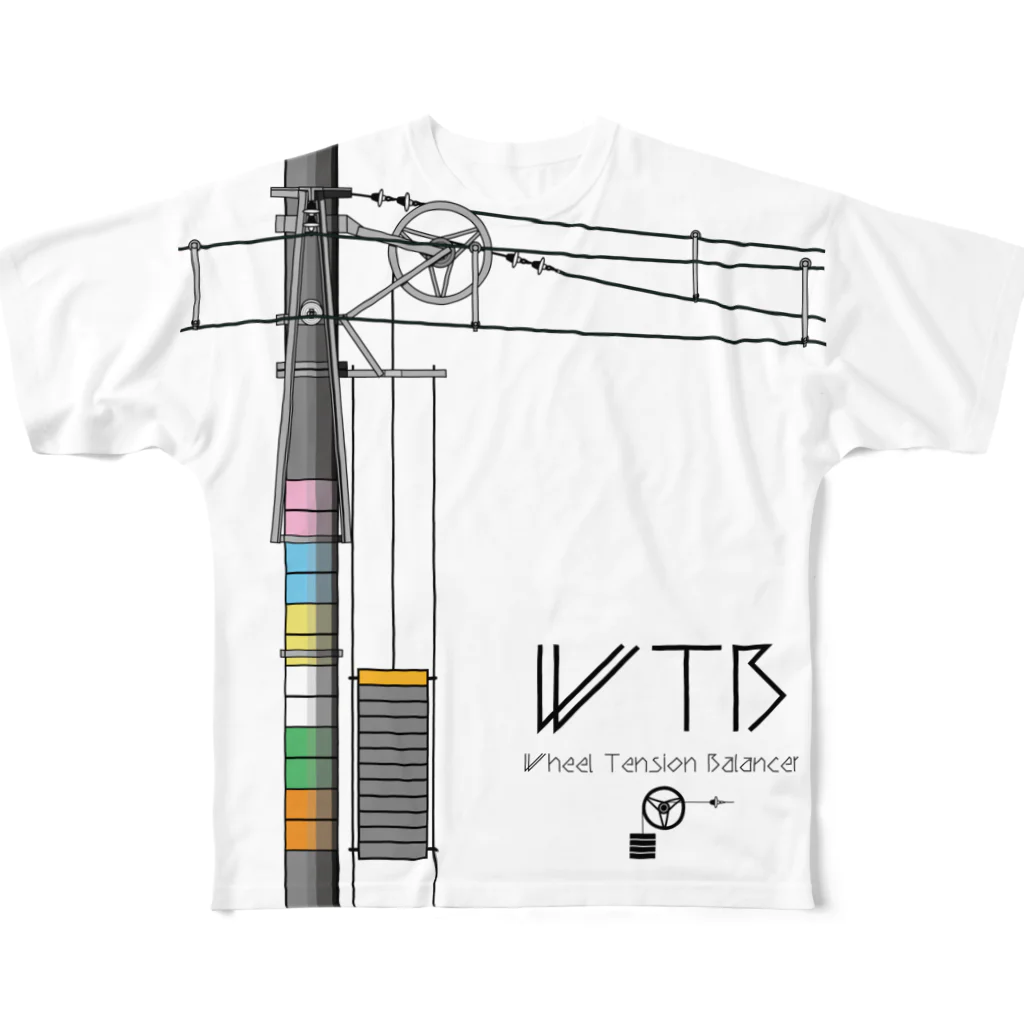 新商品PTオリジナルショップのWTBと電柱（高崎エリア） フルグラフィックTシャツ
