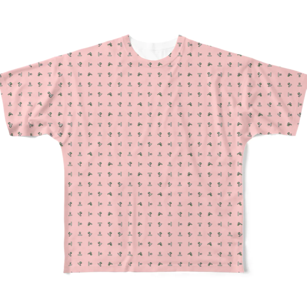 38　サンパチの目玉クリップ　ピンクB フルグラフィックTシャツ