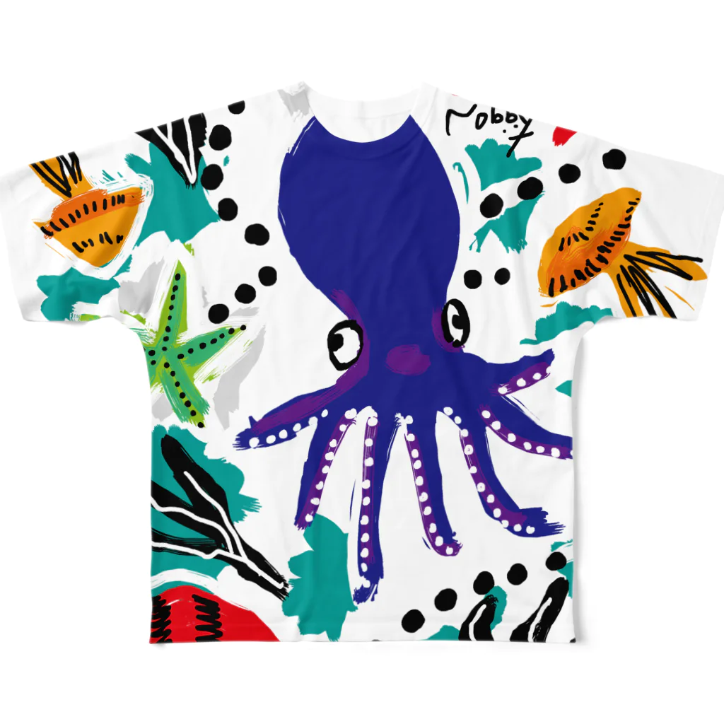 Nobby's SUZURI shopのタコさんと踊ろう（フルグラフィックVer.） All-Over Print T-Shirt