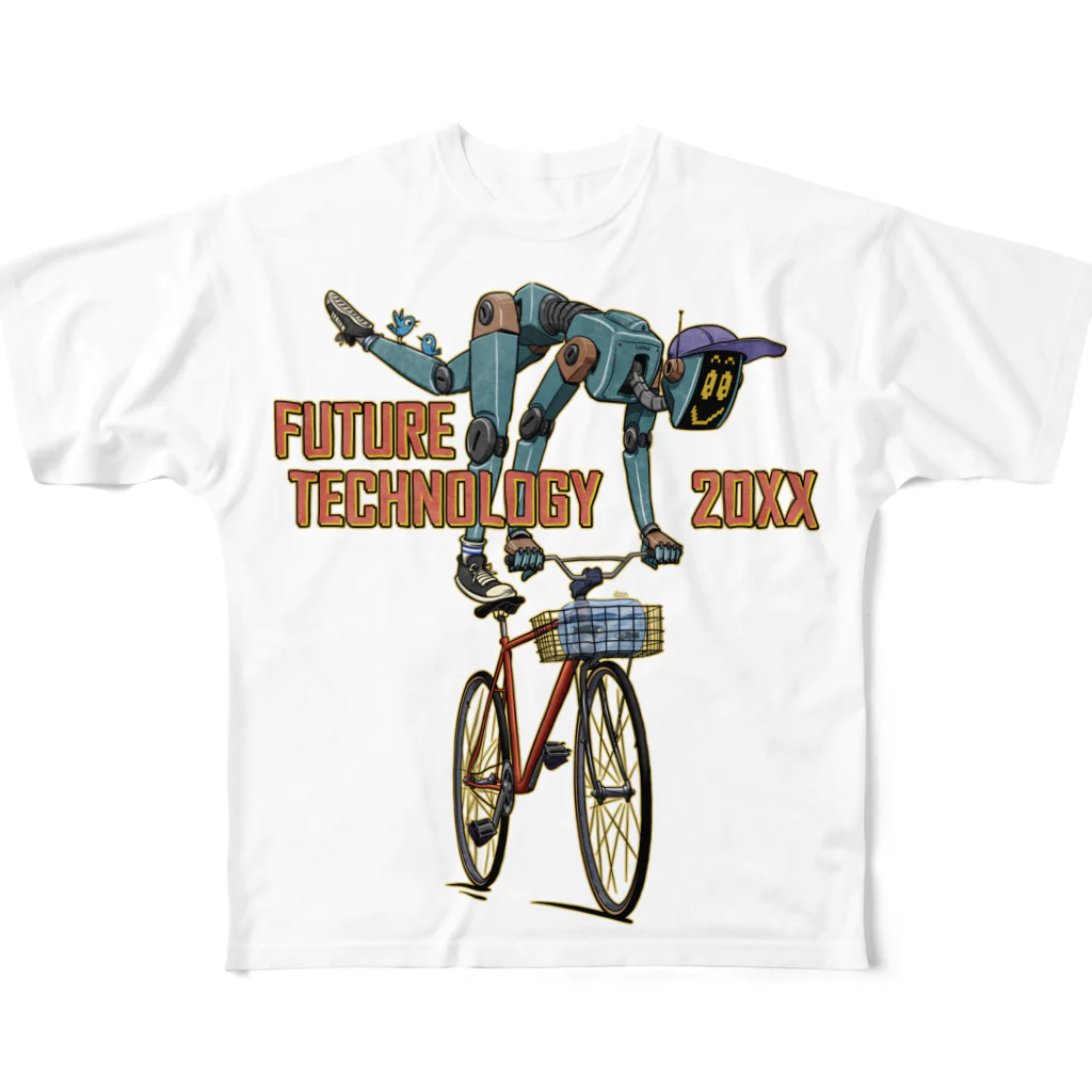 nidan-illustrationの"FUTURE TECHNOLOGY 20XX" フルグラフィックTシャツ