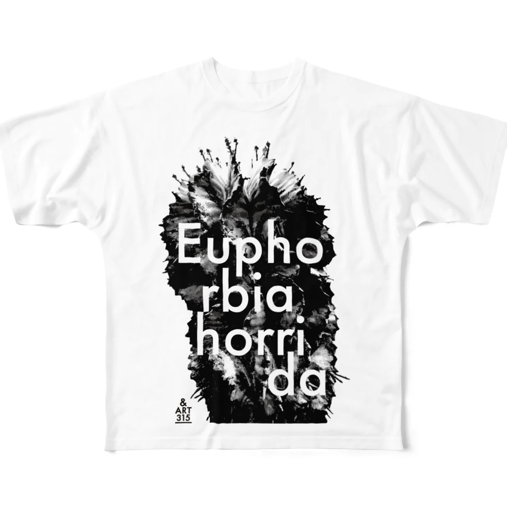 &ART315のEuphorbia_horrida（ユーフォルビア・ホリダ） フルグラフィックTシャツ