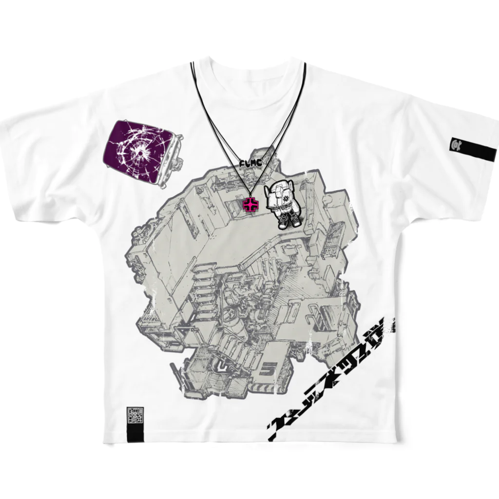 HEDZの巣 SUZURI店のHEDZ NEST WHITE EX フルグラフィックTシャツ