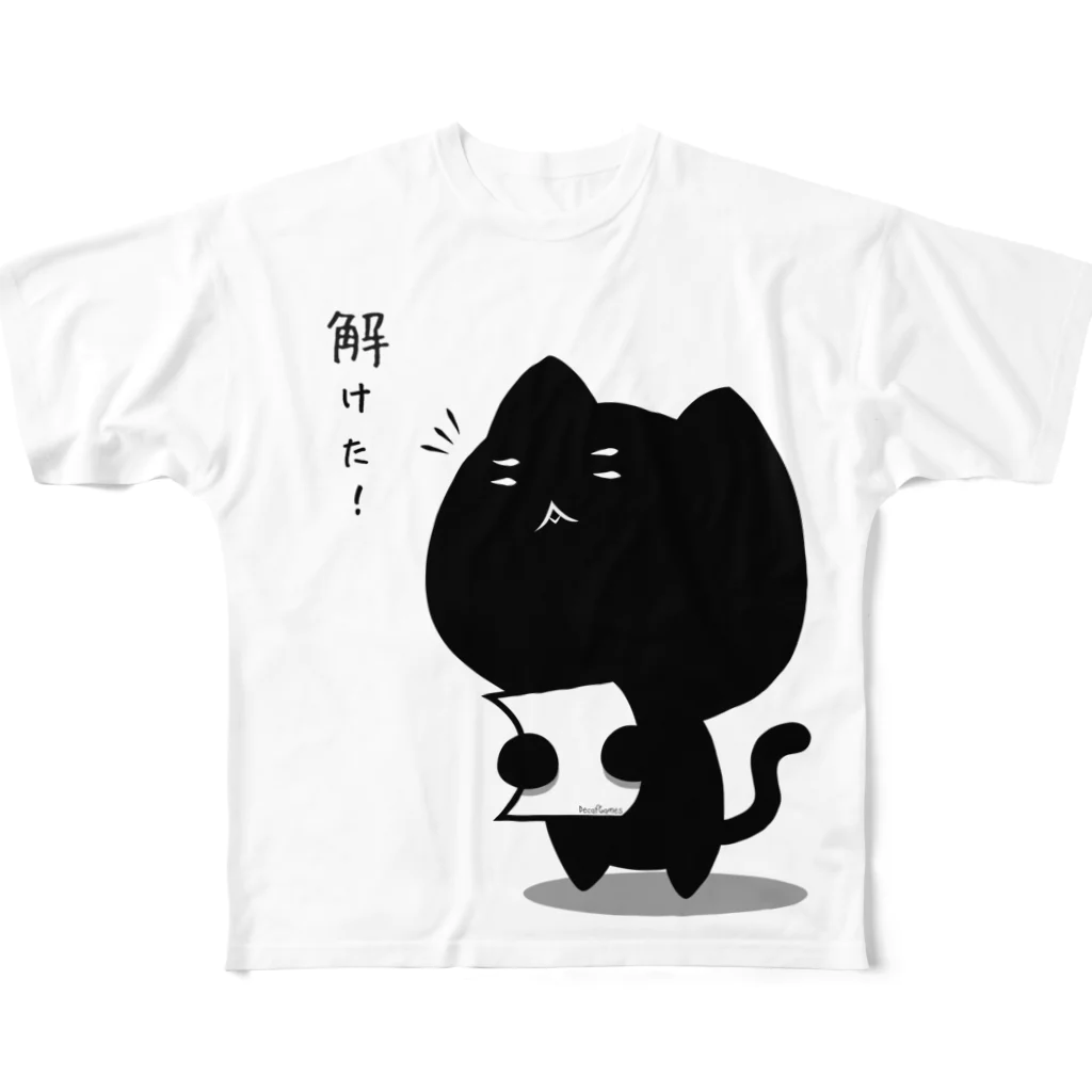 Decaf Gamesグッズ出張所の解けた猫 フルグラフィックTシャツ