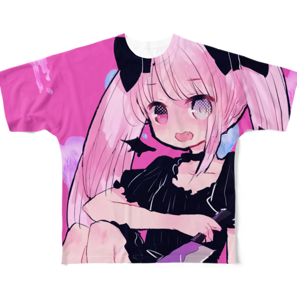 あくむ病院の包丁少女 フルグラフィックTシャツ