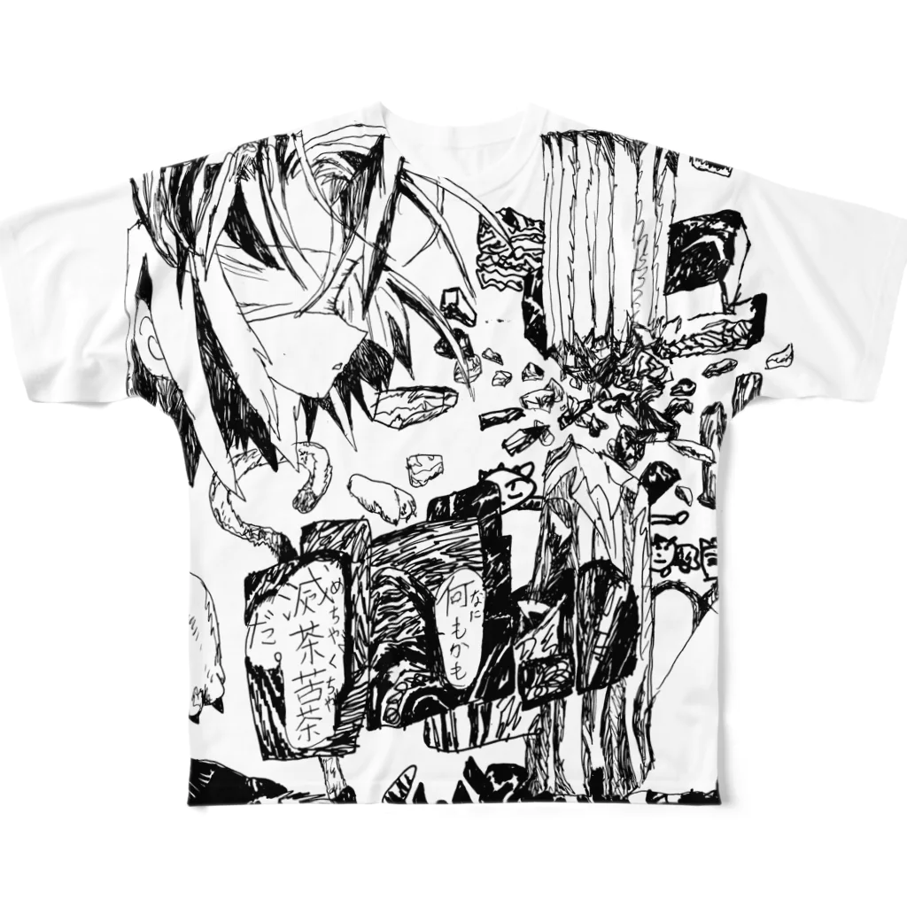 FUKUSHICHIHIROの滅茶苦茶 フルグラフィックTシャツ