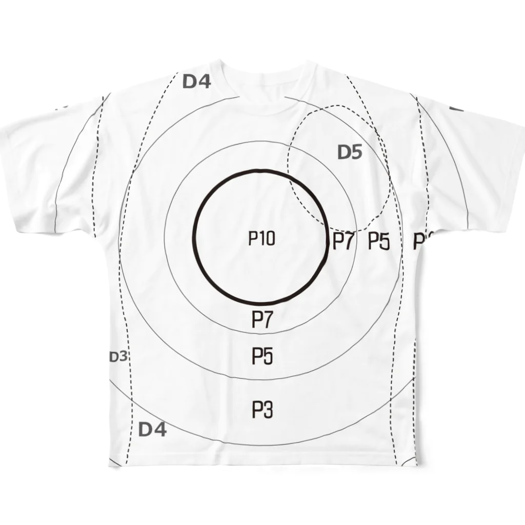 侍 👺 銃の【Lサイズ用】ターゲットT　 All-Over Print T-Shirt