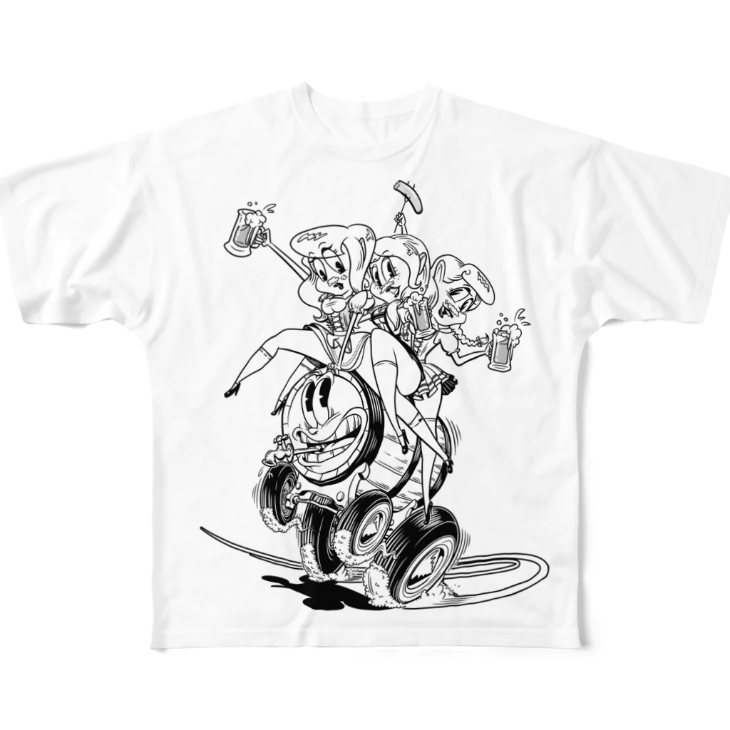 nidan-illustrationの"WHITE MUSTACHE CLUB"(タイトルなし) All-Over Print T-Shirt