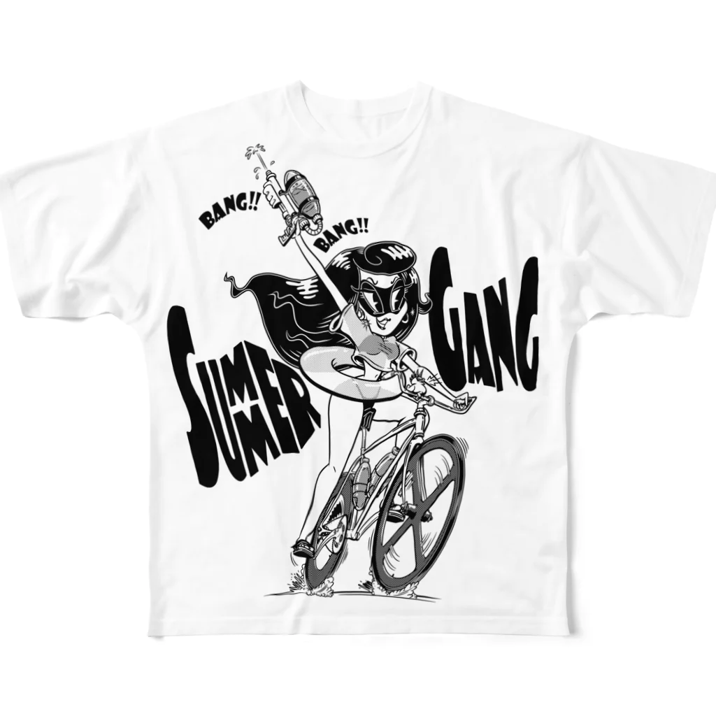 nidan-illustrationの"SUMMER GANG" フルグラフィックTシャツ