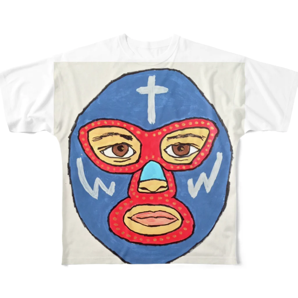 ▲i◎(aimal)のマスクマンブルー All-Over Print T-Shirt