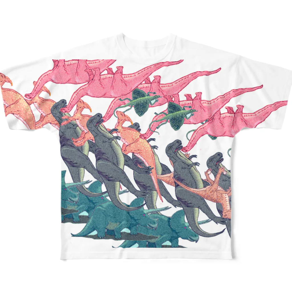 BrainkittyのDino フルグラフィックTシャツ