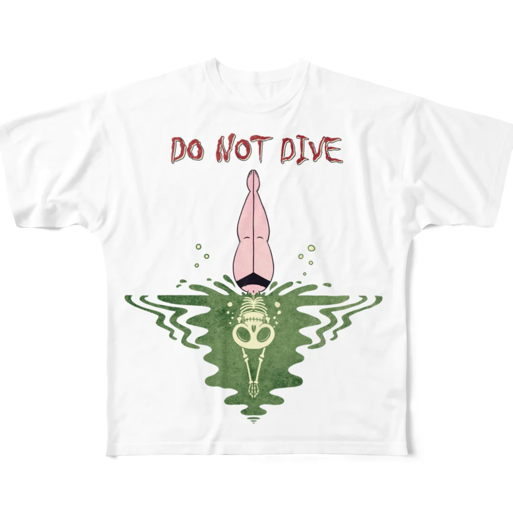 nidan-illustrationの"DO NOT DIVE" フルグラフィックTシャツ