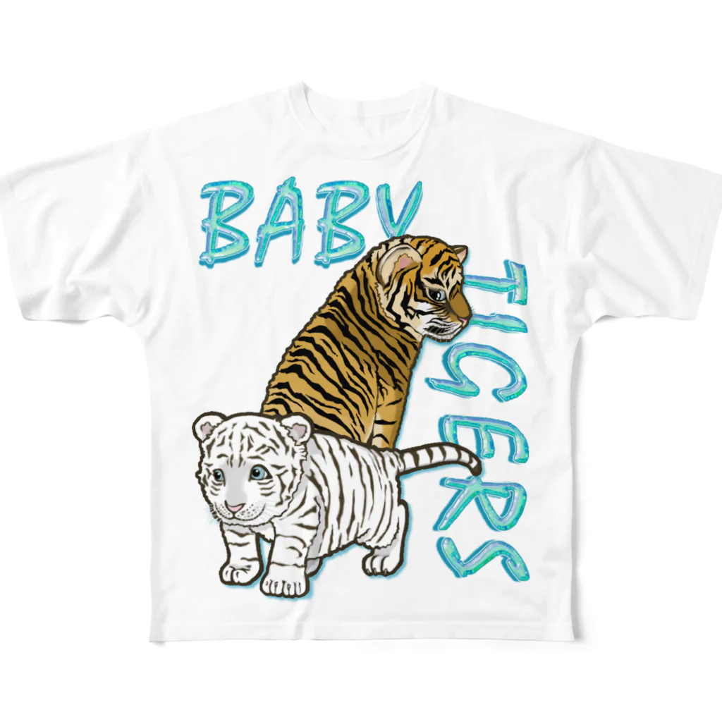 LalaHangeulのBABY TIGERS フルグラフィックTシャツ