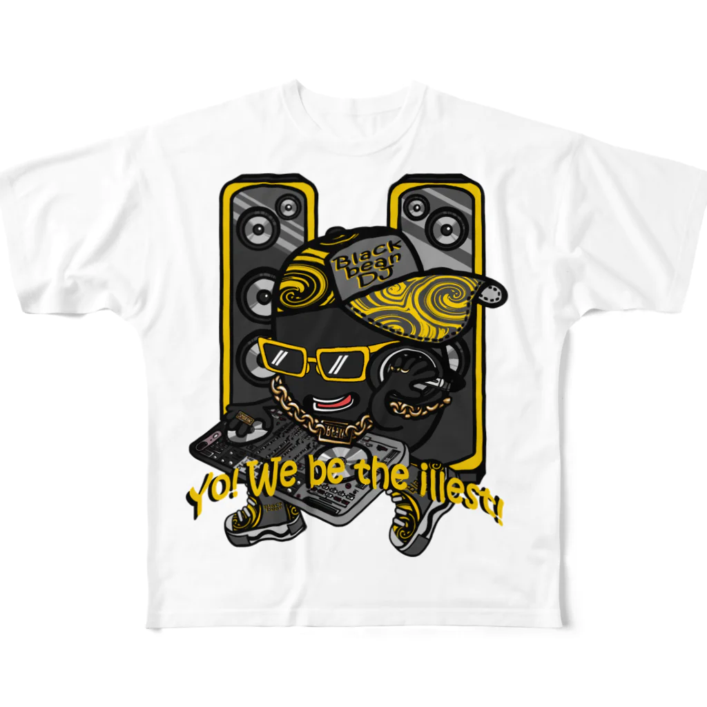 オリジナルデザインTシャツ　SMOKIN'の黒豆DJ All-Over Print T-Shirt