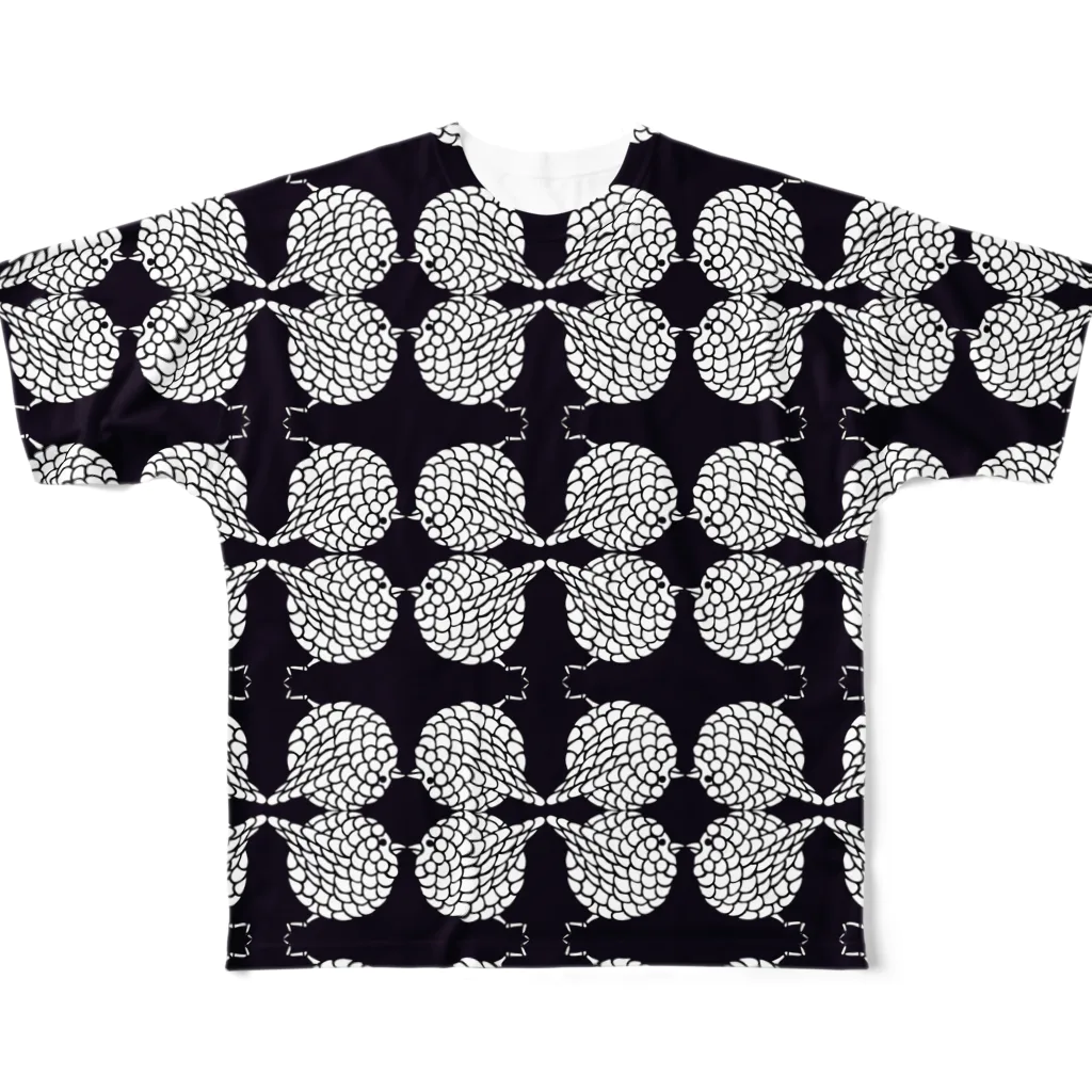 kusuda_subrowのサブロウの群れ（クロ） All-Over Print T-Shirt