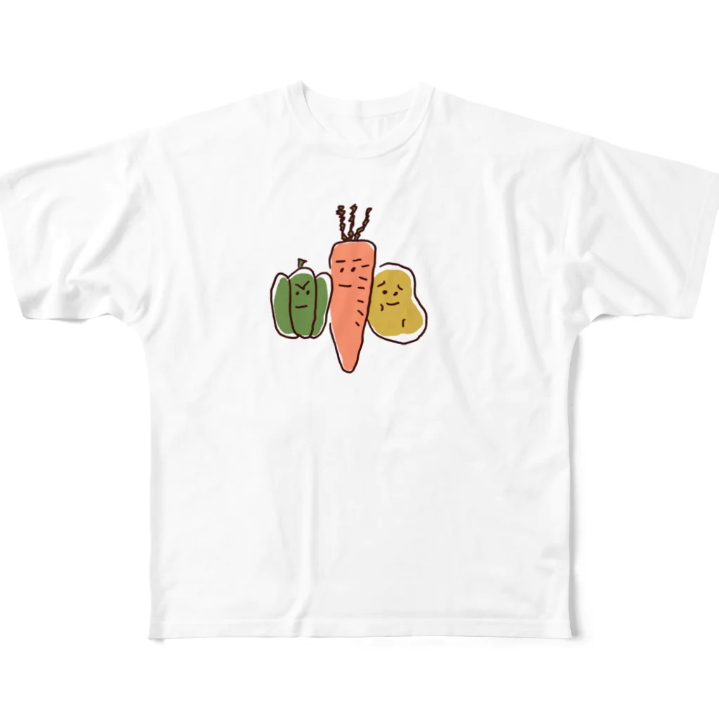 順扇堂のありがちな野菜 フルグラフィックTシャツ