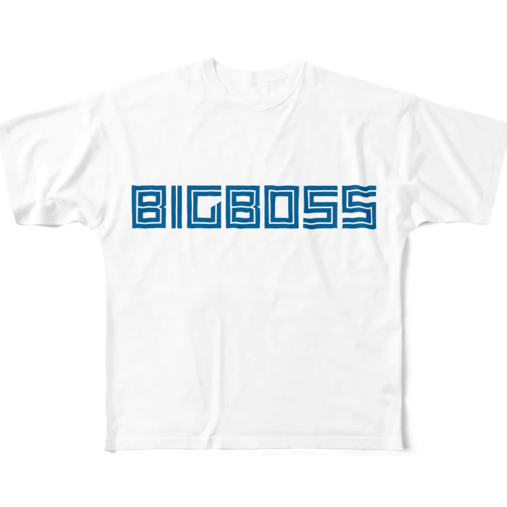 【何字ゃ文字屋】の「BIG BOSS」新ロゴ フォント All-Over Print T-Shirt