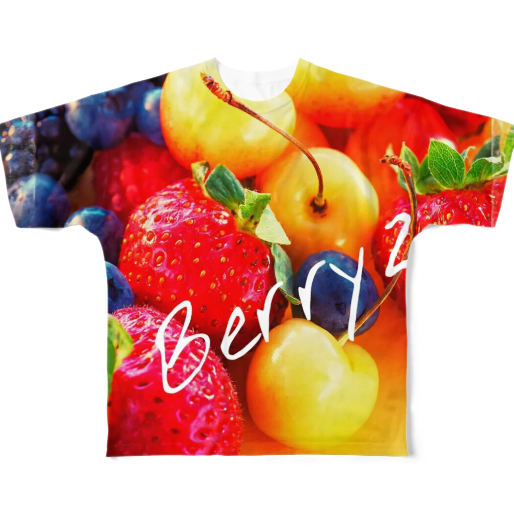 poppy22のはじけるベリーBerryz フルグラフィックTシャツ