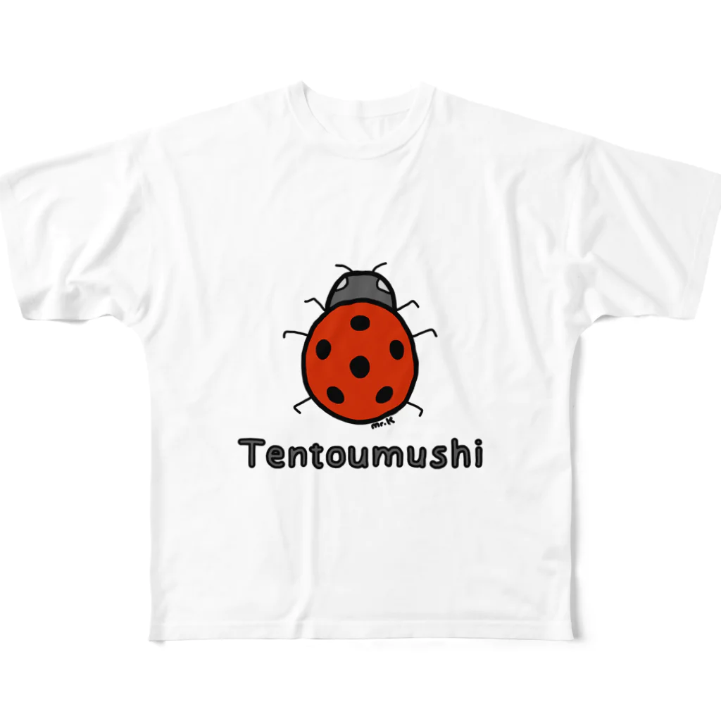 MrKShirtsのTentoumushi (てんとう虫) 色デザイン フルグラフィックTシャツ