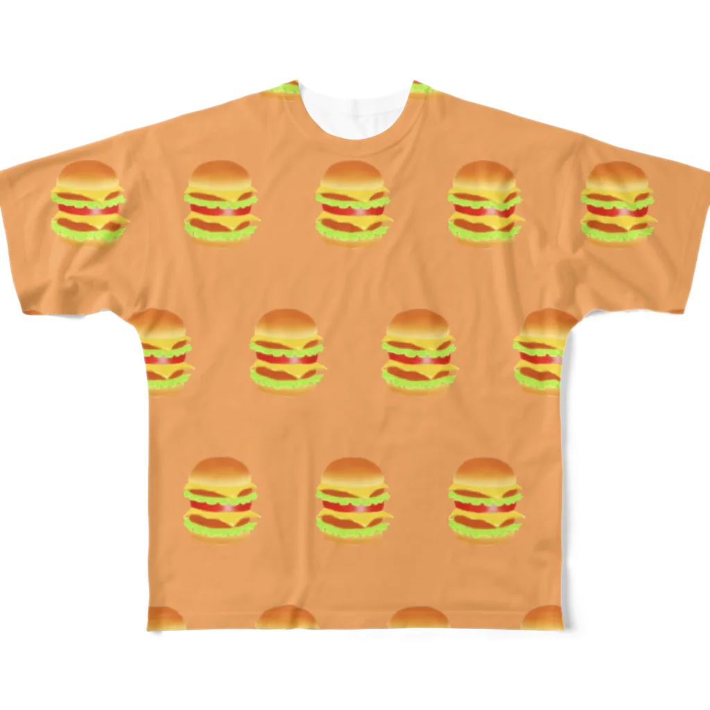 ナリさんのハンバーガー salmon All-Over Print T-Shirt