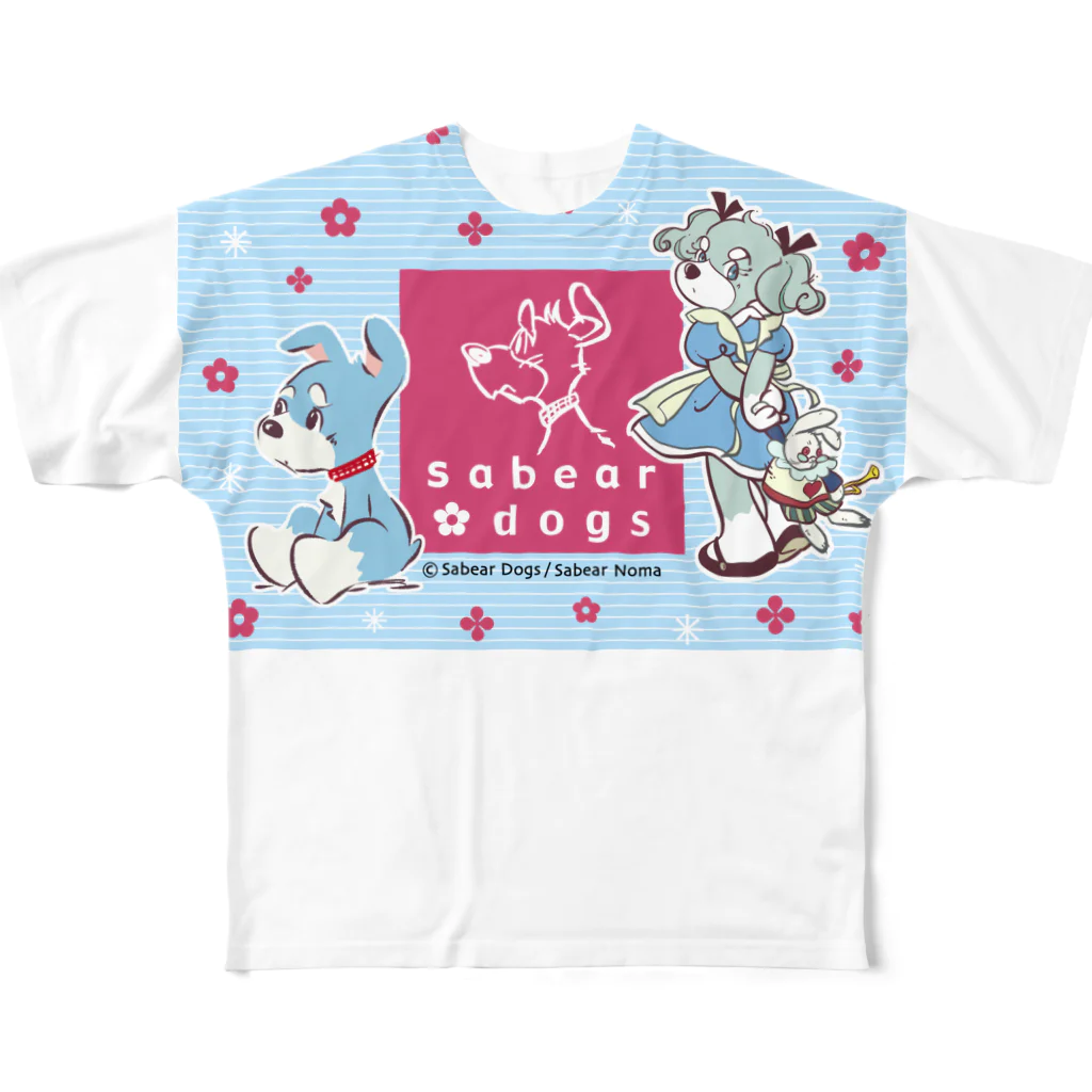 obosa_DENS/SABEAR_shop ＠SUZURIのsabear dogs キービジュアル_ウエア フルグラフィックTシャツ