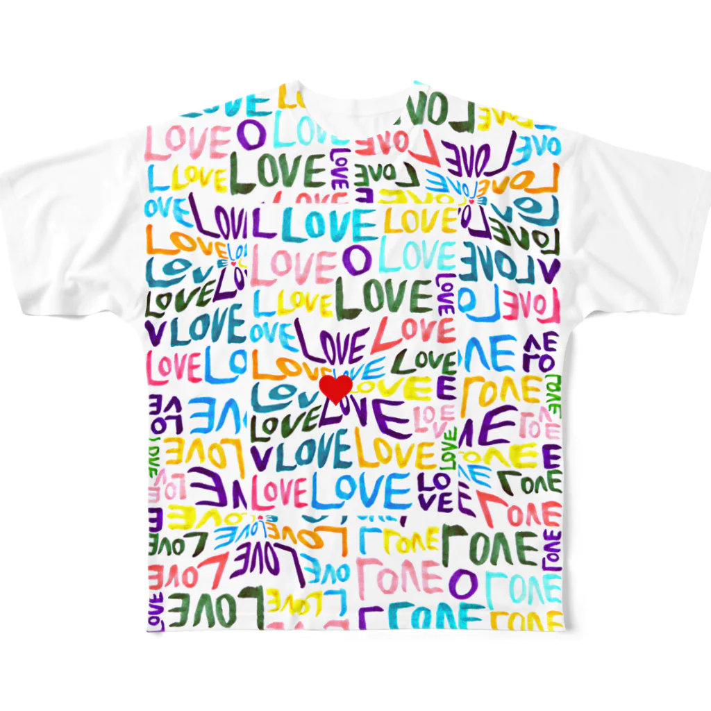 TSUBAMAILのLOVE_夢叶う_物語 フルグラフィックTシャツ