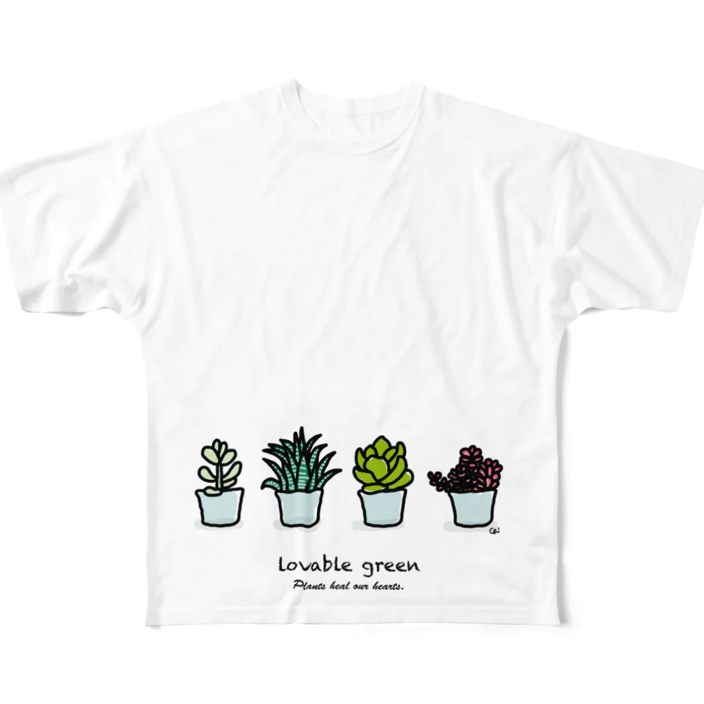 chizuruの多肉植物 フルグラフィックTシャツ