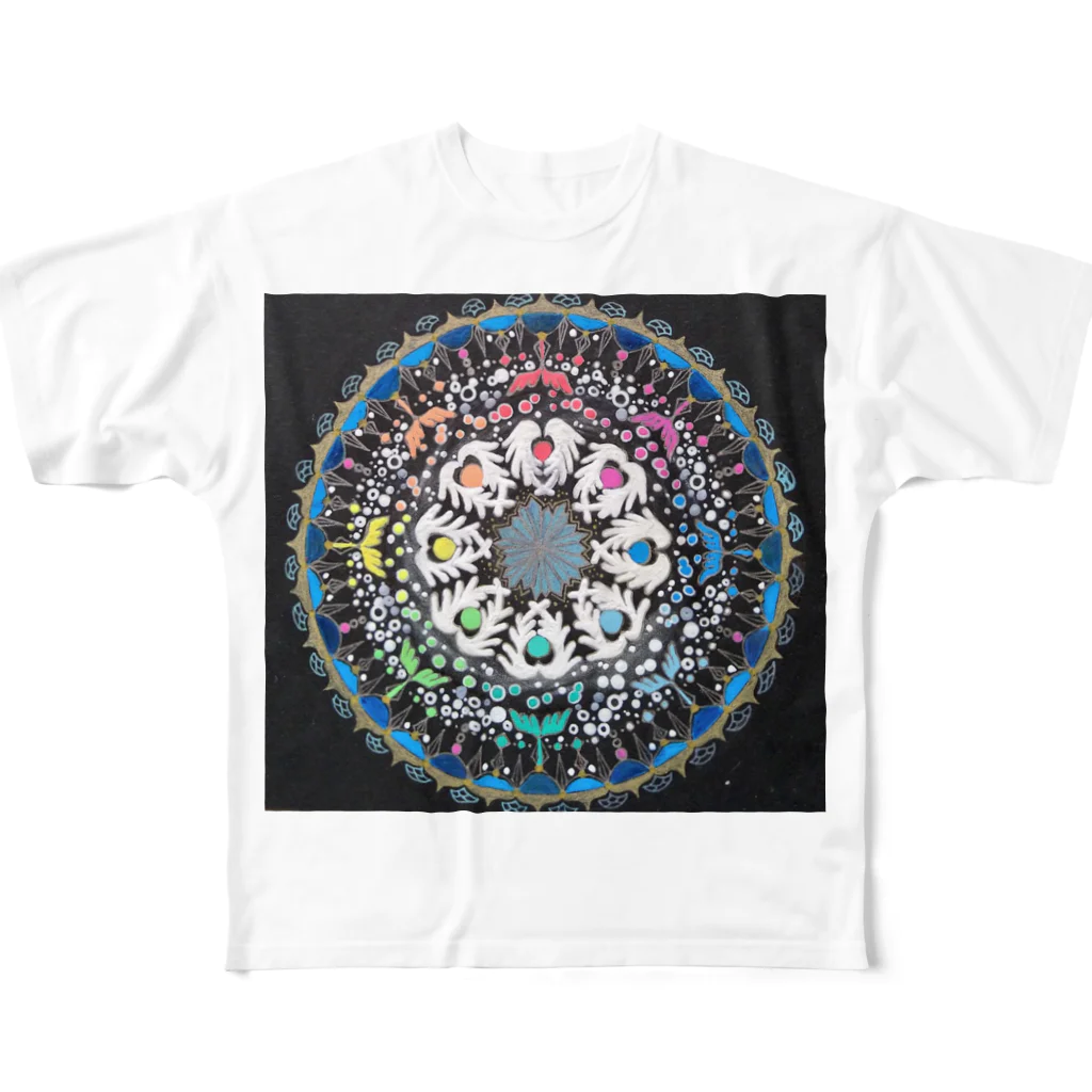 宇宙曼荼羅shop らいとラインのアクエリアスの天使たち All-Over Print T-Shirt