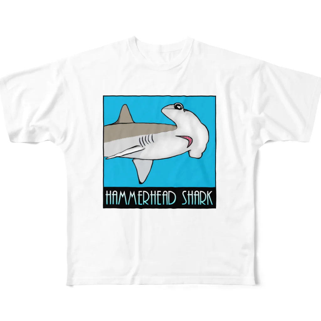 LalaHangeulのHammerhead shark(撞木鮫) フルグラフィックTシャツ