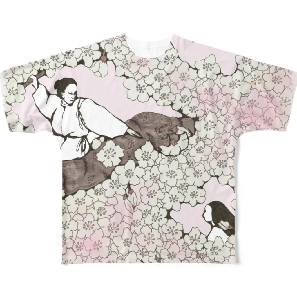 和歌の桜 All-Over Print T-Shirt