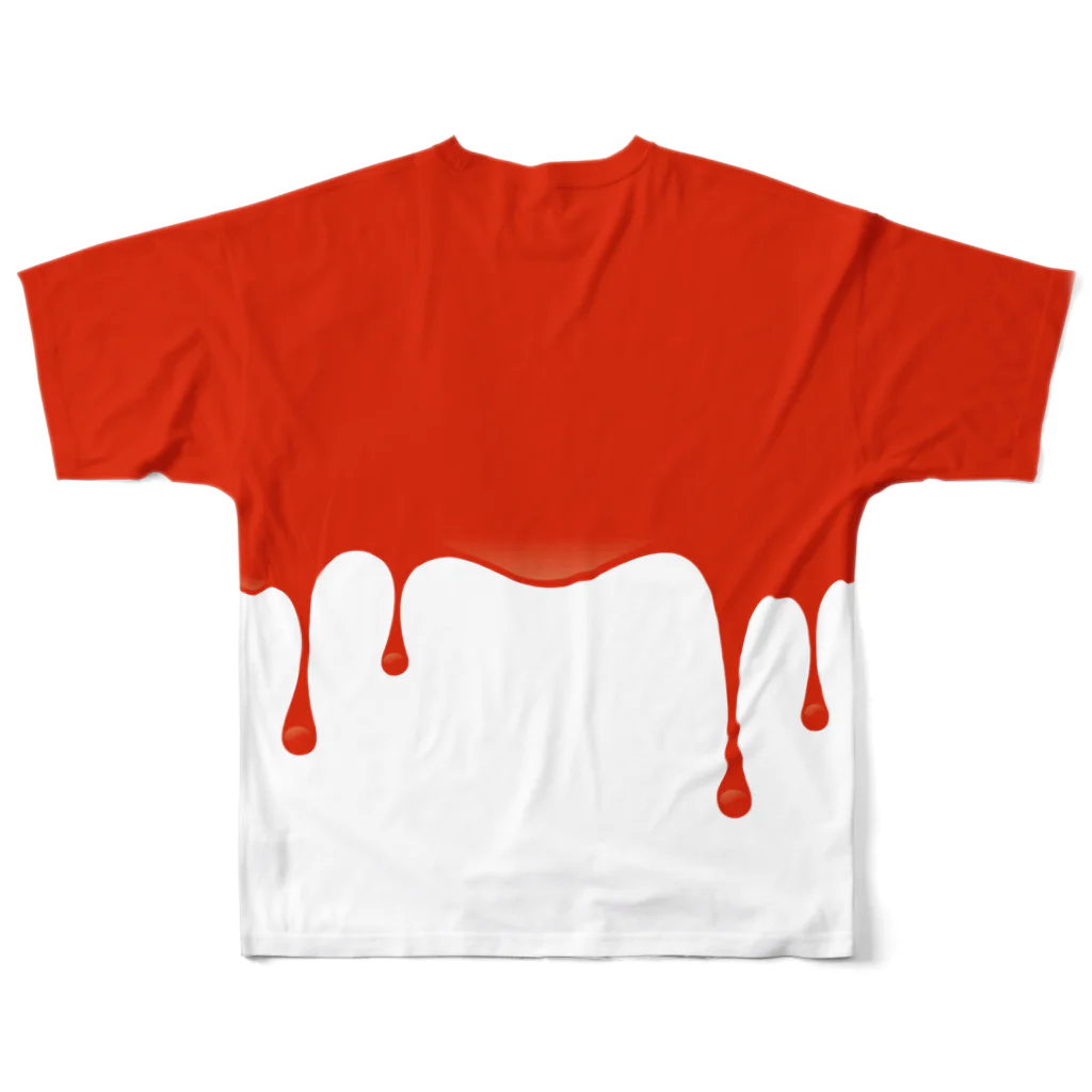 ANTINOMEのPAINT IT BLOOD / FGT_WH All-Over Print T-Shirt :back