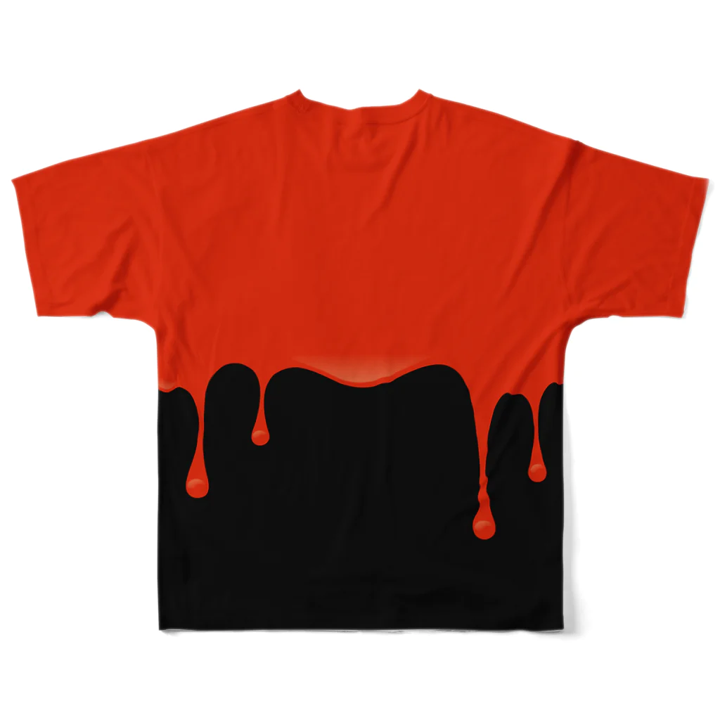 ANTINOMEのPAINT IT BLOOD / FGT_BK All-Over Print T-Shirt :back